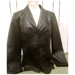 East 5th Black Genuine Leather Jacket, Sz. M